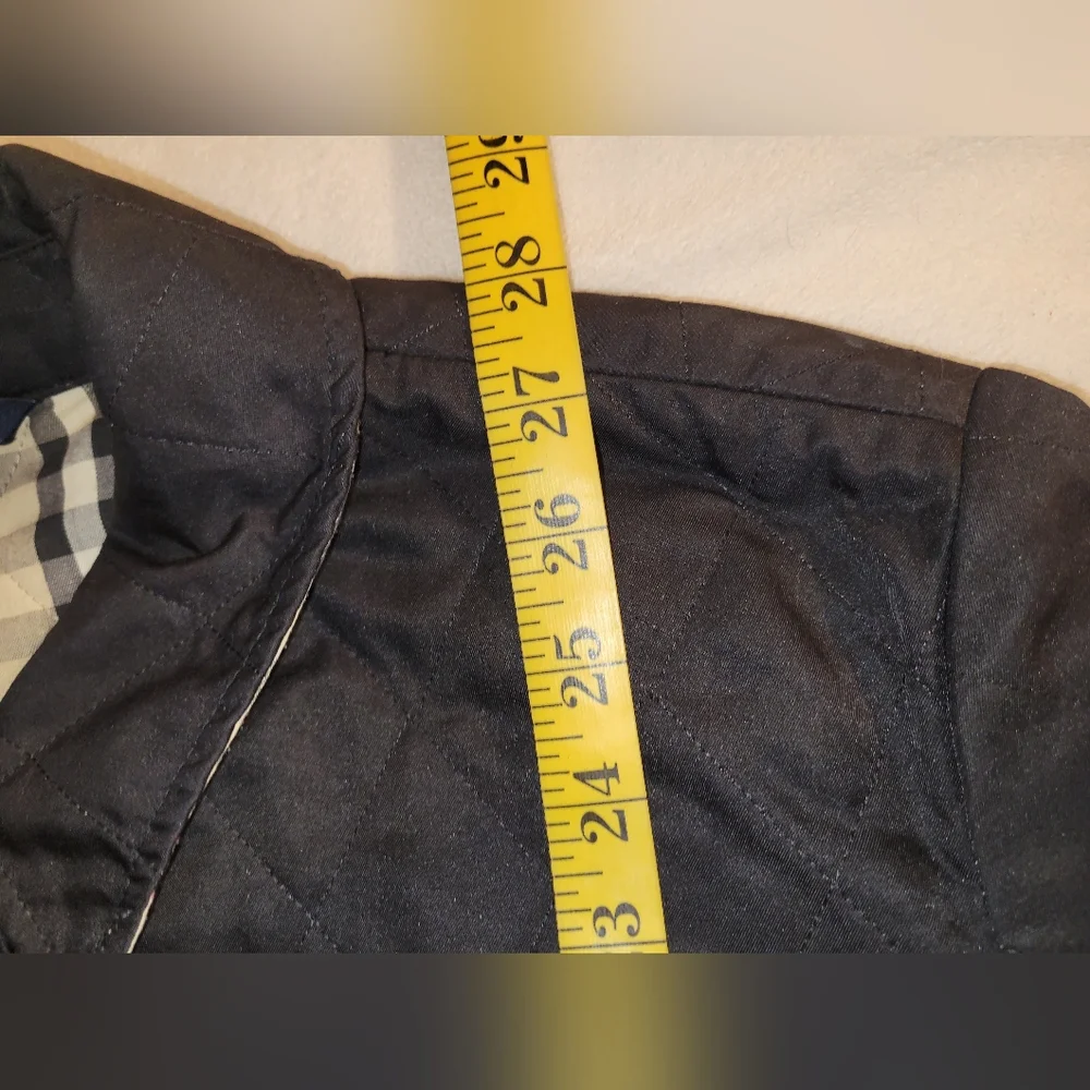 Burberry London Black Quilted Nova Check Snap Close Front Pockets Sz Lg Reg - Picture 7 of 12